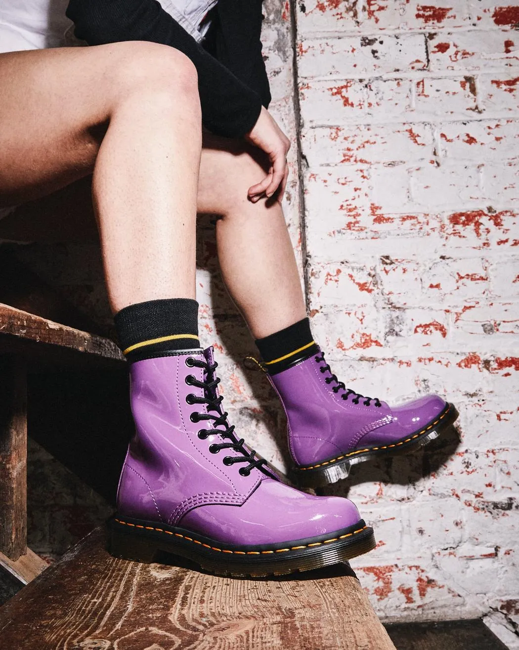 1460 Bright Purple Patent Leather Lace Up Boot