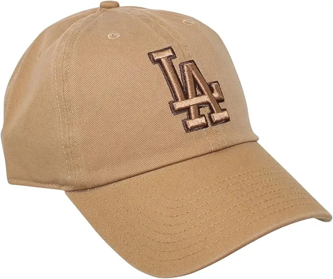 47 Brand Los Angeles Dodgers Clean Up Baseball Cap, Camel Brown, One Size