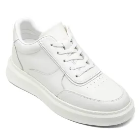 6 CM/2.36 Inches CMR CHAMARIPA Men's White Leather Elevator Sneakers