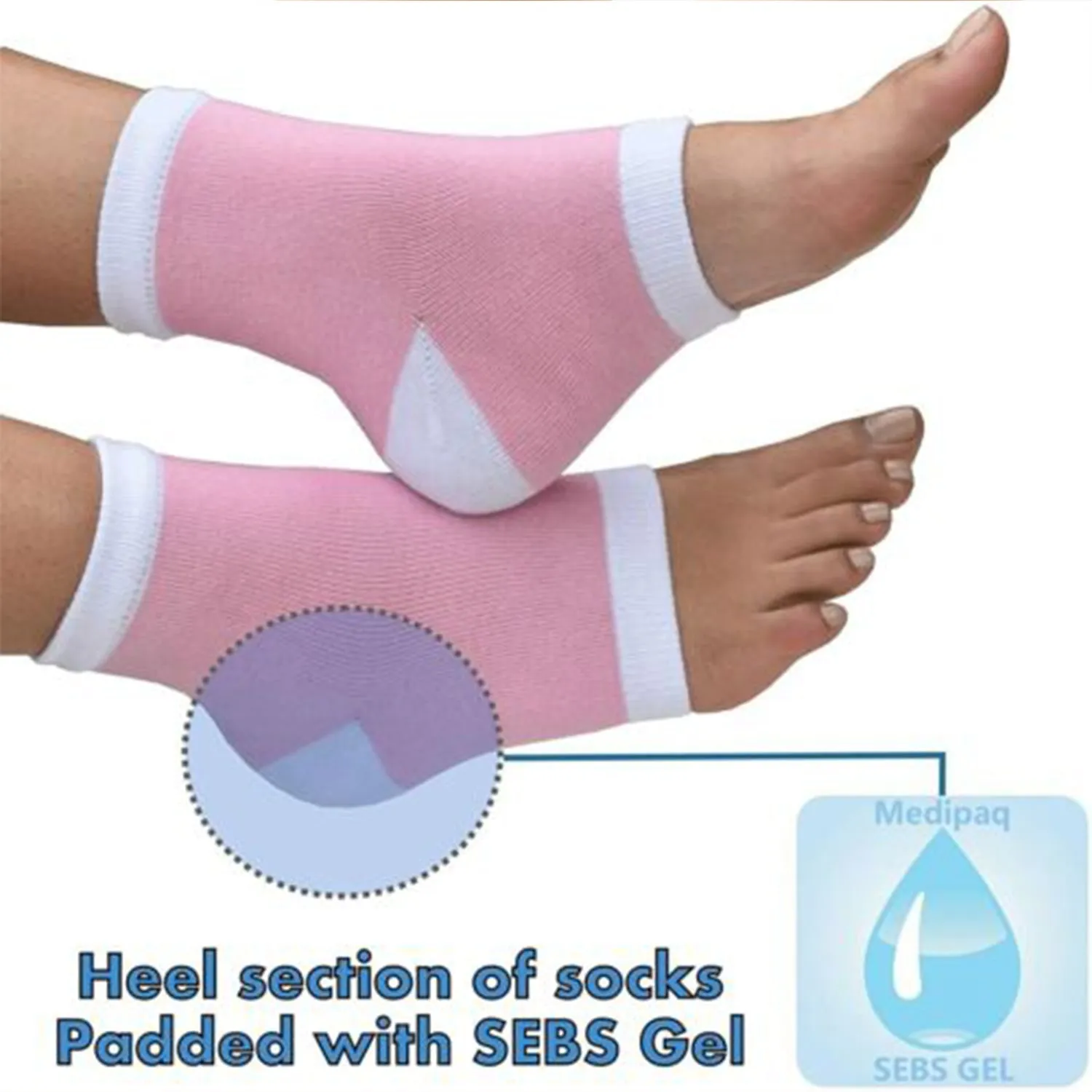 6627 Open Toe Socks for Dry Hard Cracked Skin Moisturizing While You Sleep.