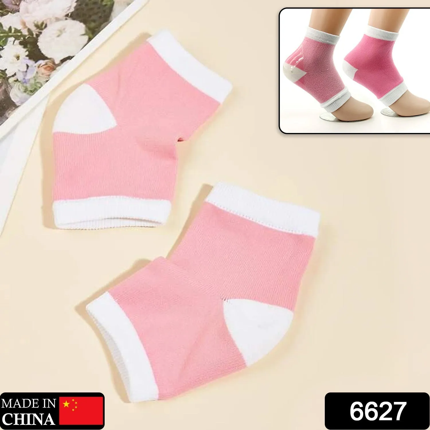 6627 Open Toe Socks for Dry Hard Cracked Skin Moisturizing While You Sleep.