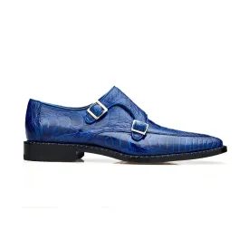 Belvedere Valiente in Antique Ocean Ostrich Leg Monkstraps