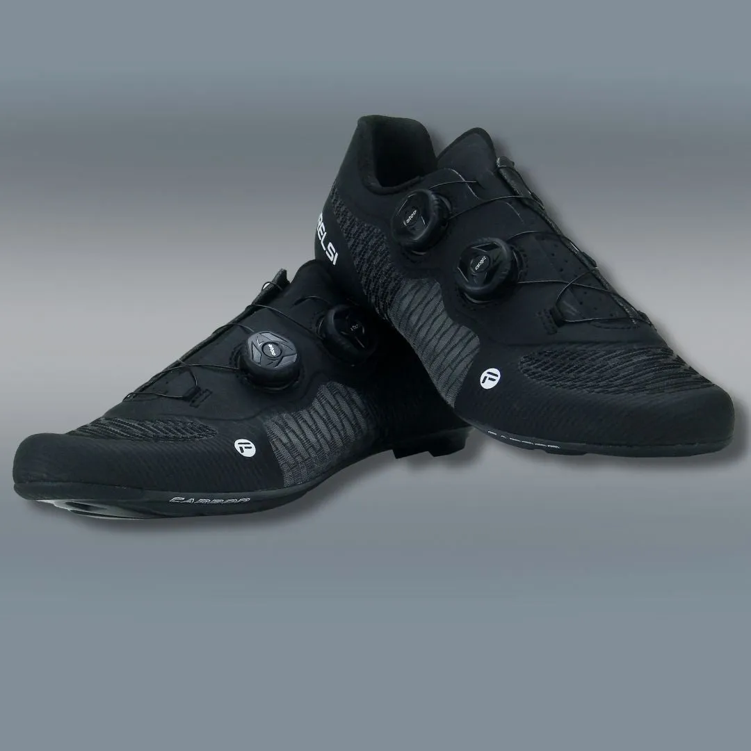 Black Pro Carbon Team Shoes | Built for Speed & Comfort