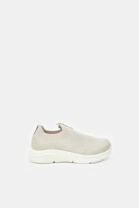 Boys Beige Slip On Chunky Sneaker