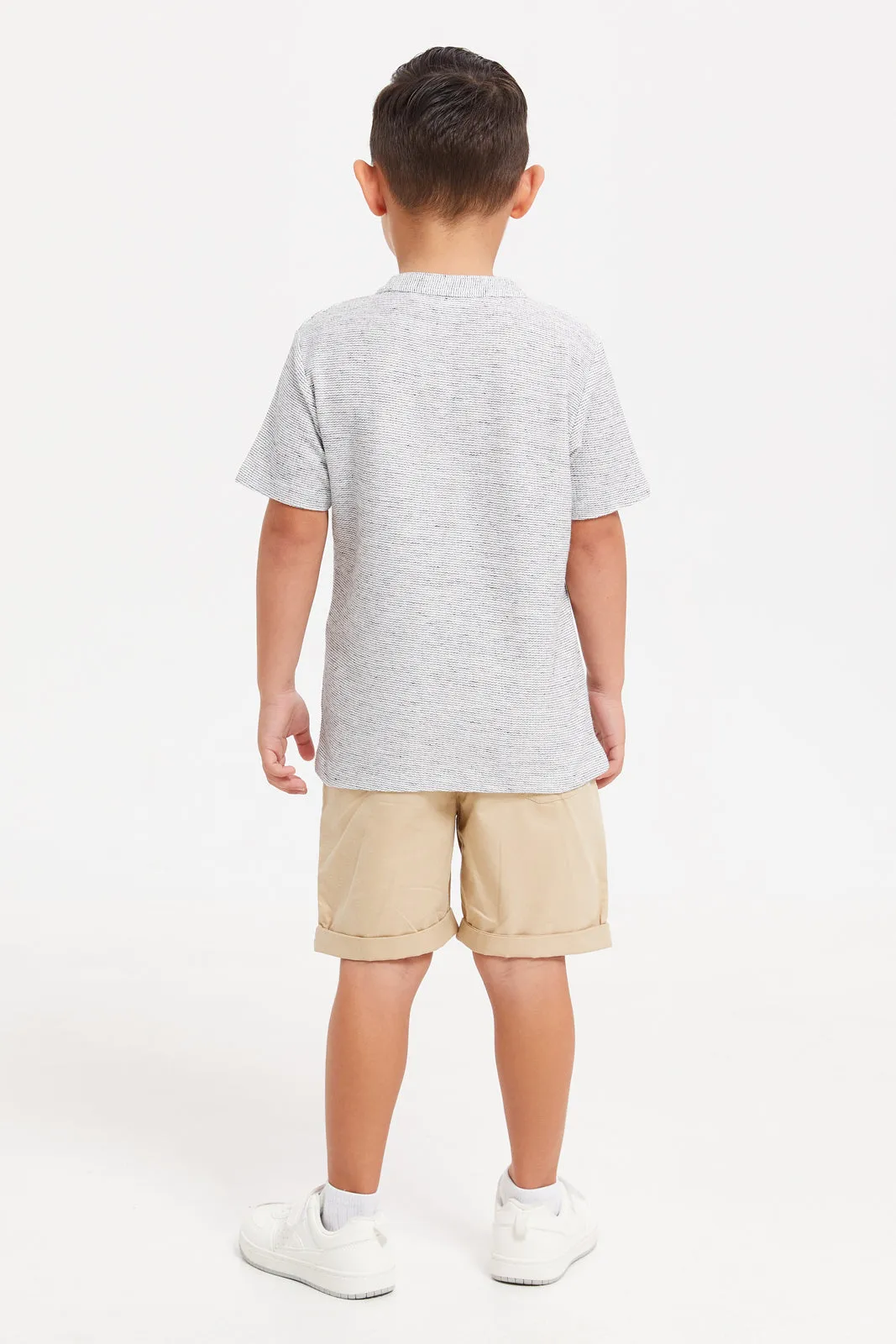 Boys Grey Jacquard Set (2 Piece)