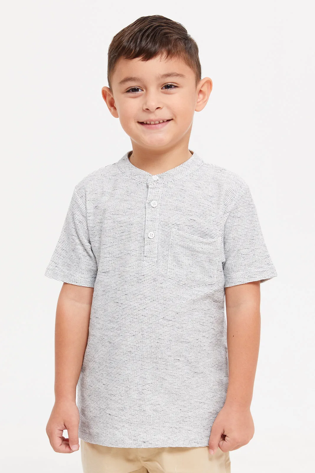 Boys Grey Jacquard Set (2 Piece)