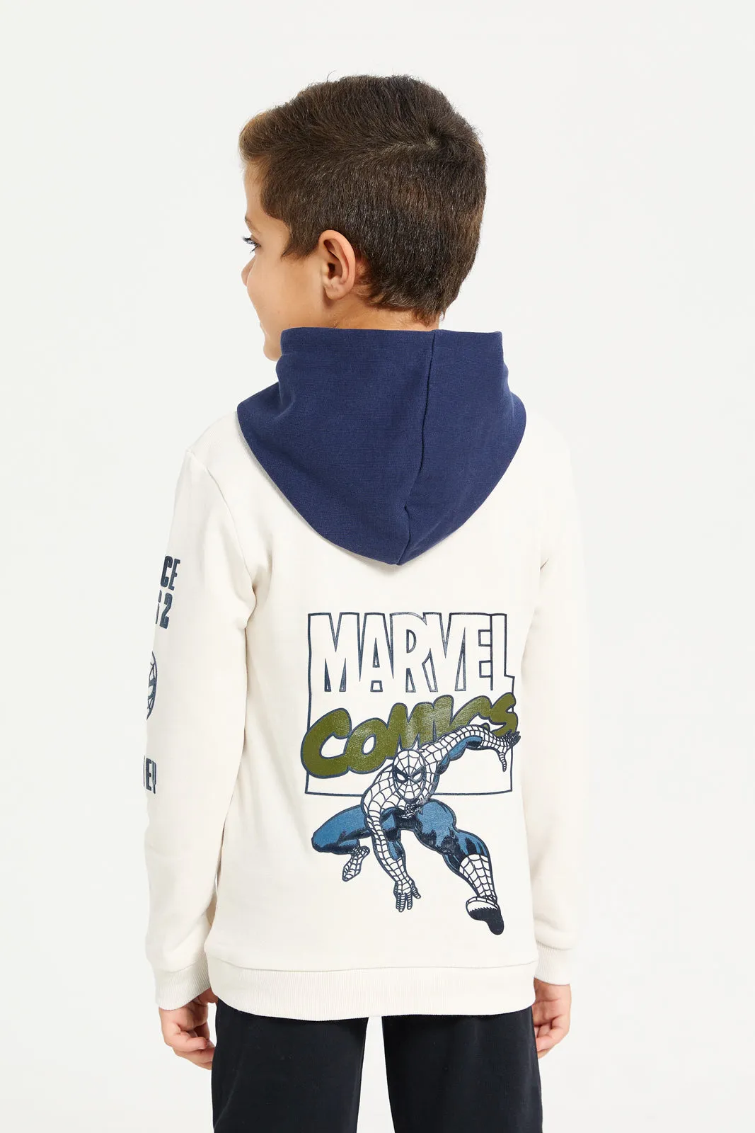 Boys Ivory Spider Man Print Sweatshirt