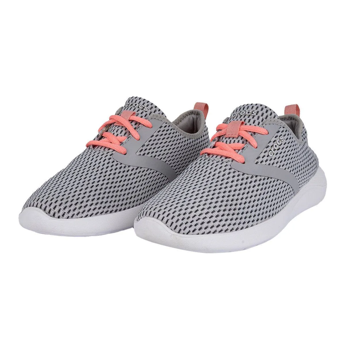 Crocs Literide Mesh Running Sport Shoes Knit Fabric Grey Colour For Women