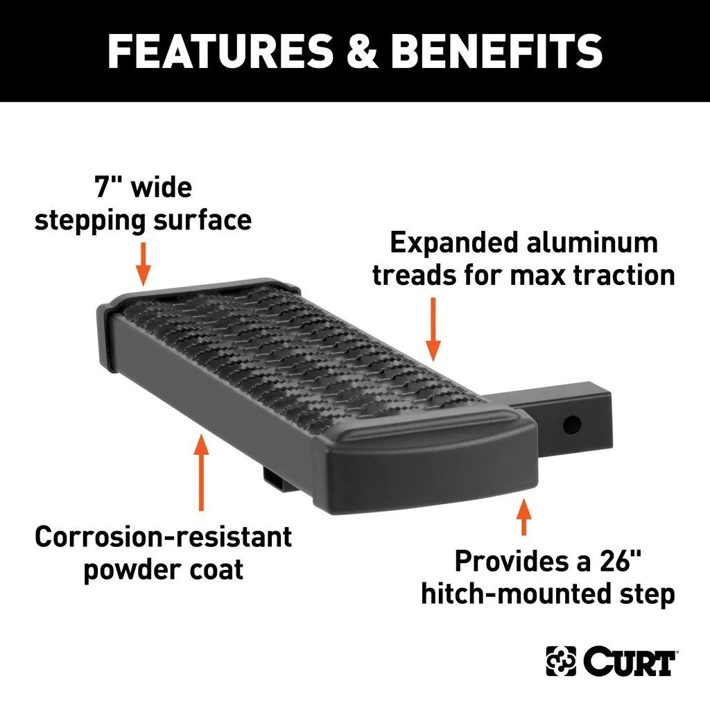 Curt Grip Step Receiver Hitch Step | 2" Shank