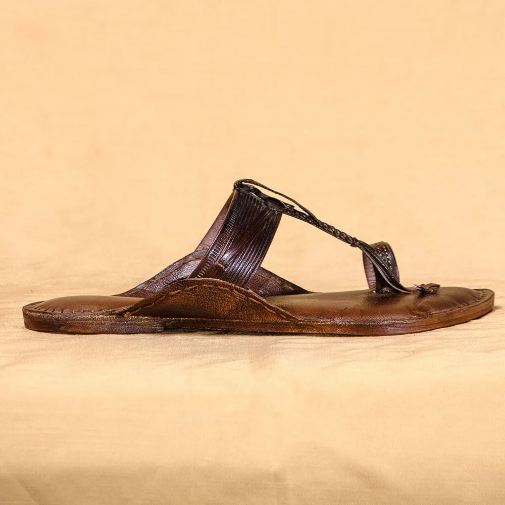 Dark Brown - Men Tradition Meets Timelessness: Classic Kolhapuri Leather Slippers