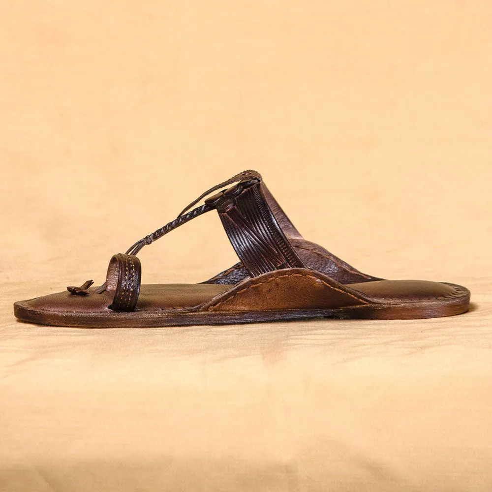 Dark Brown - Men Tradition Meets Timelessness: Classic Kolhapuri Leather Slippers