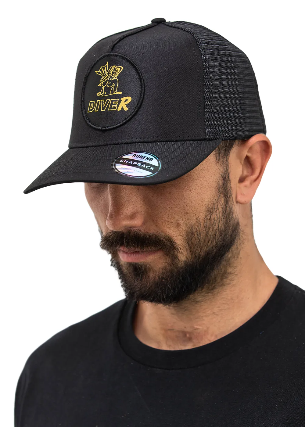 DiveR Snapback Trucker Cap - Woven Mermaid Badge