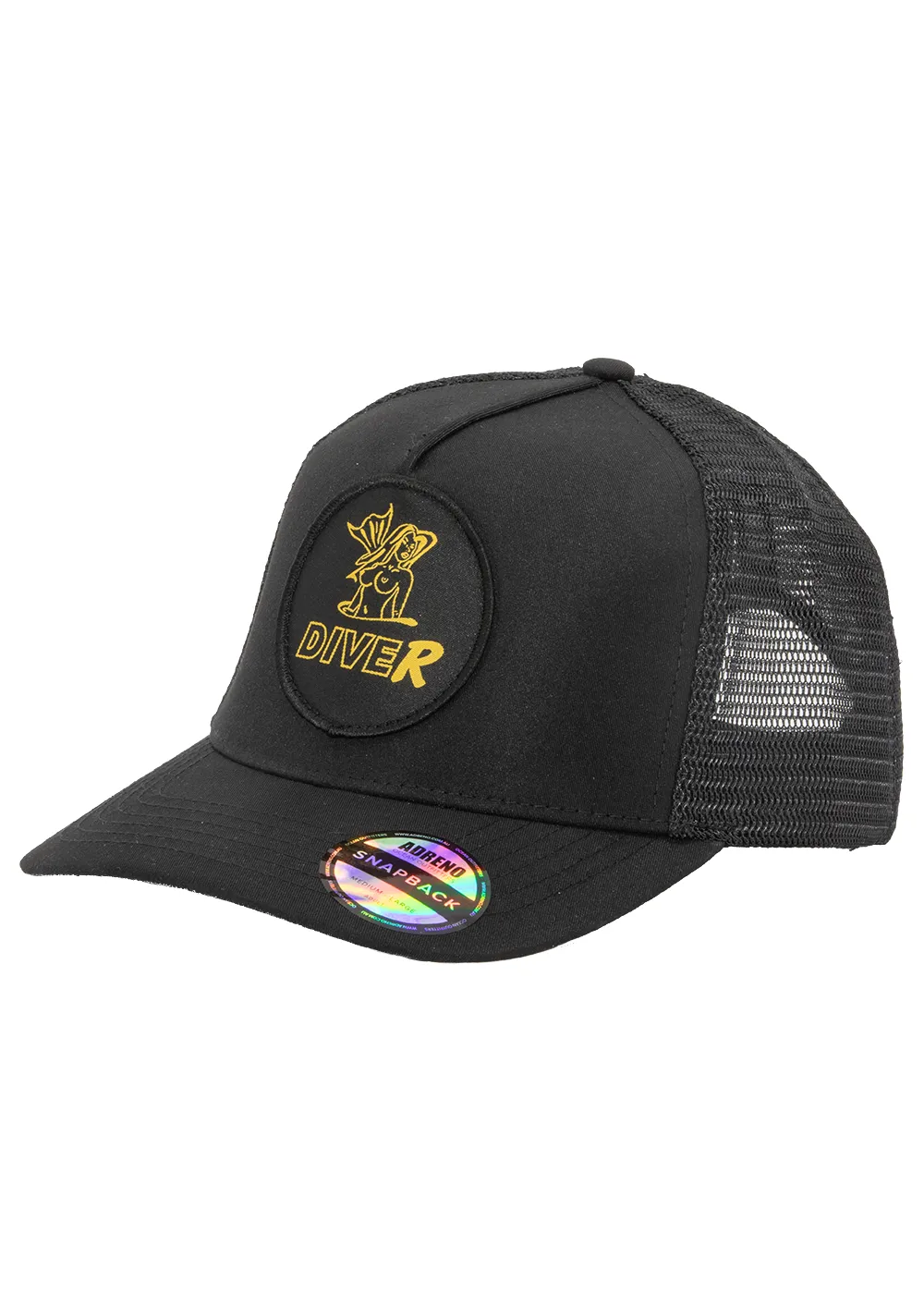 DiveR Snapback Trucker Cap - Woven Mermaid Badge