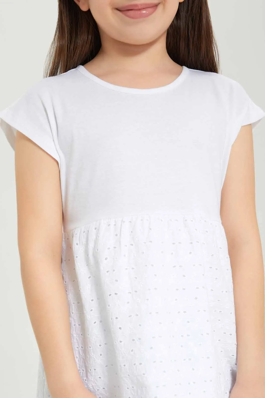 Girls White Embellished Blouse