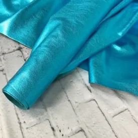 I Do Robin Egg Blue Metallic Vegas 2-3 oz Leather Cow Hides