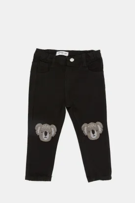 Infant Boys Black Koala Novelty Jean