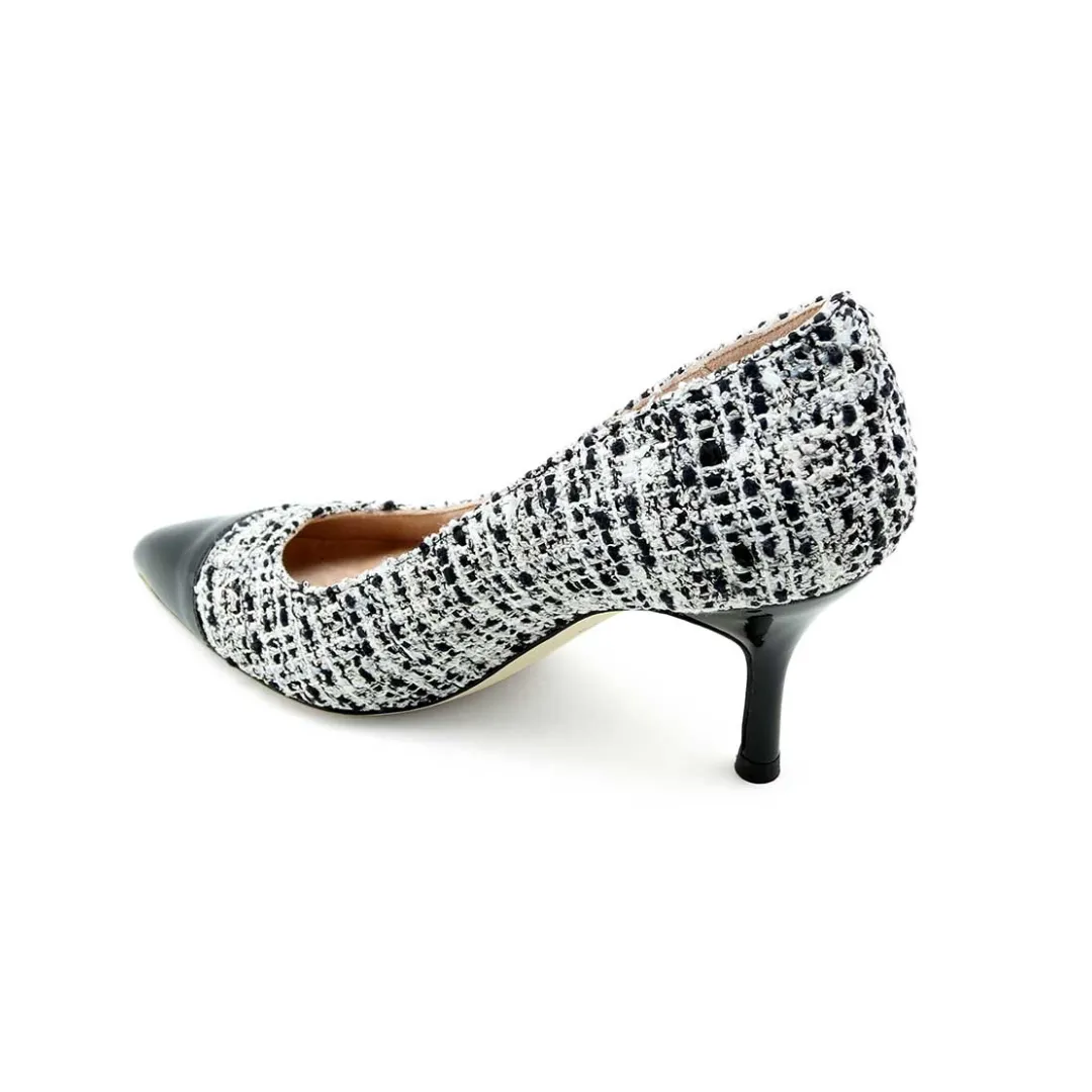 [Limited Edition FW'23] Black & White Mix Tweed Cap Toe Classic Pump