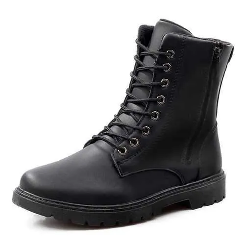 Men Comfy Side Zipper Microfiber Leather Mid Calf Boots