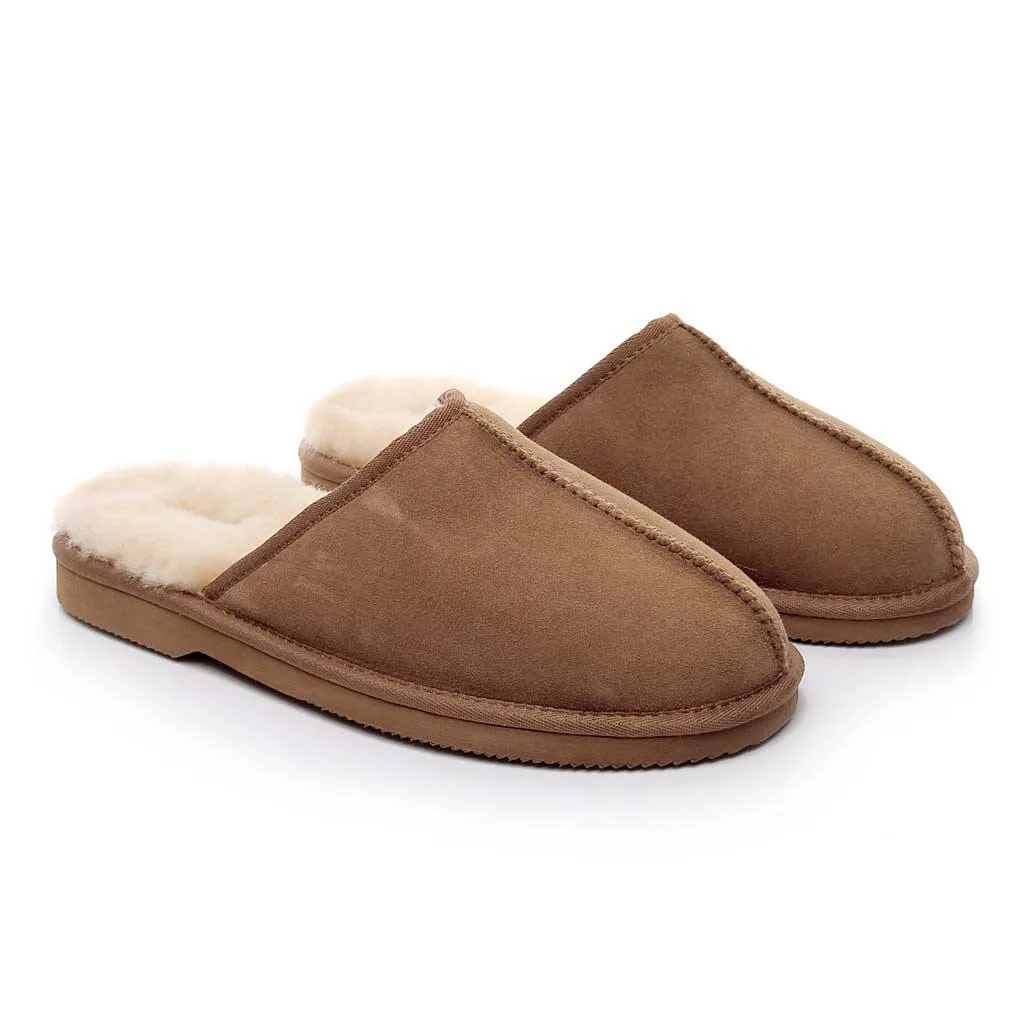 MUBO UGG Mens Slippers Double Face Australia Premium Sheepskin Scuff SW1300