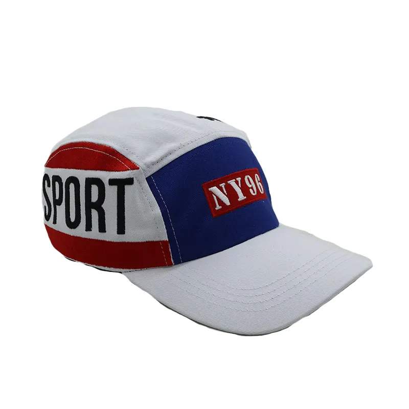 NY 96 SPORT 5 PANEL CAMPER RED/WHITE//BLUE HAT