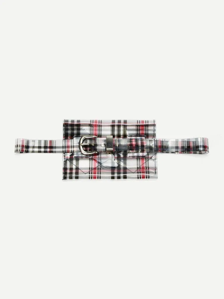 Plaid Belt With Bag