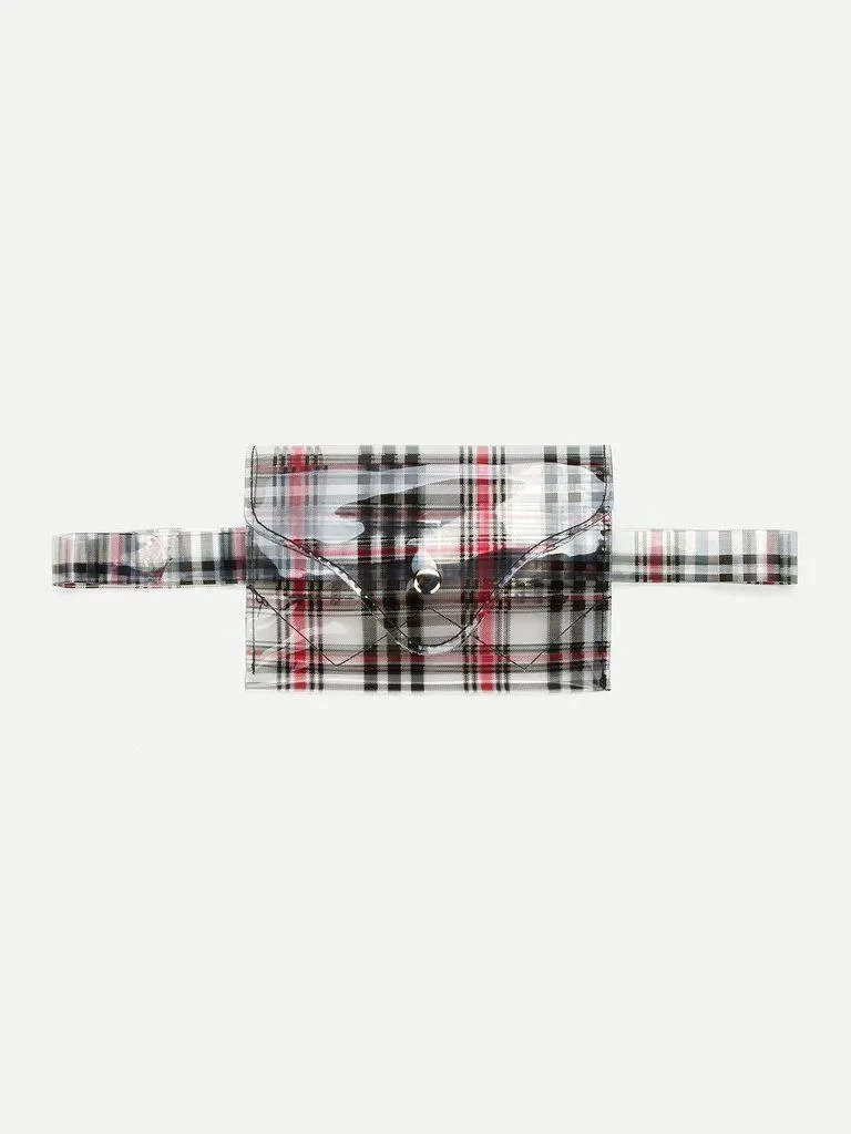 Plaid Belt With Bag