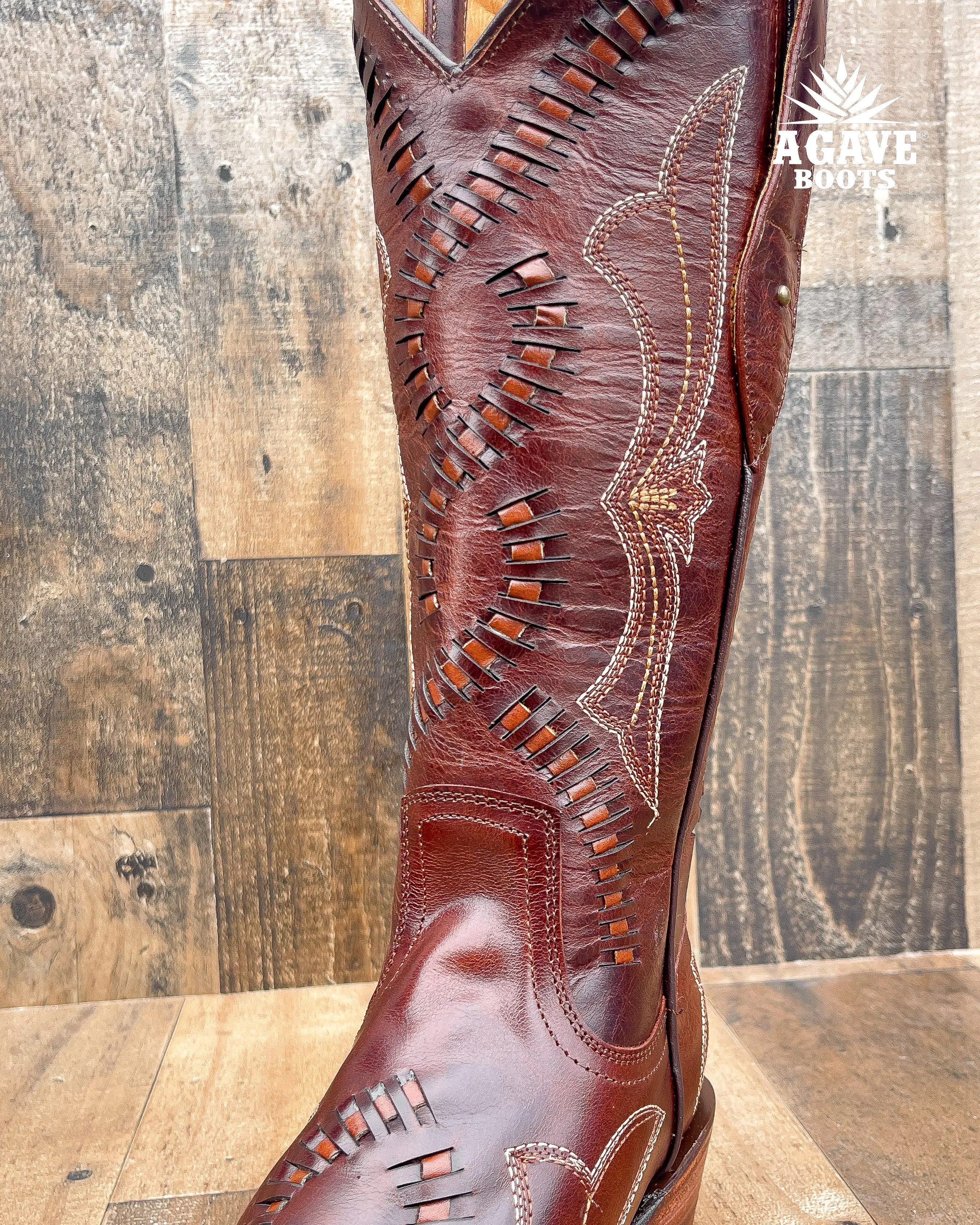 "OSLO" COGNAC | WOMEN TALL COWBOY BOOTS