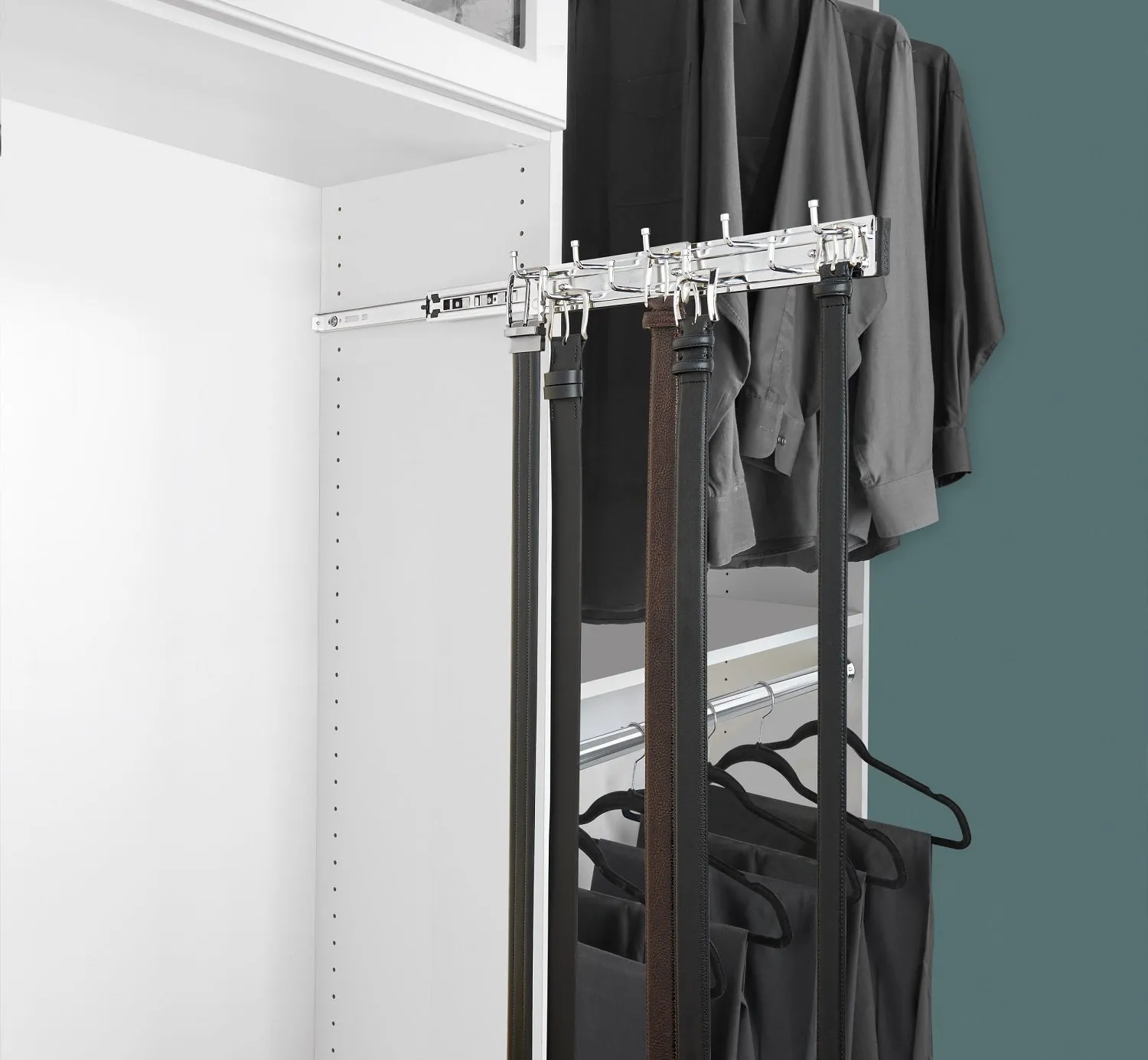 Rev-A-Shelf 14" Chrome Pullout Belt Rack BRC-14CR