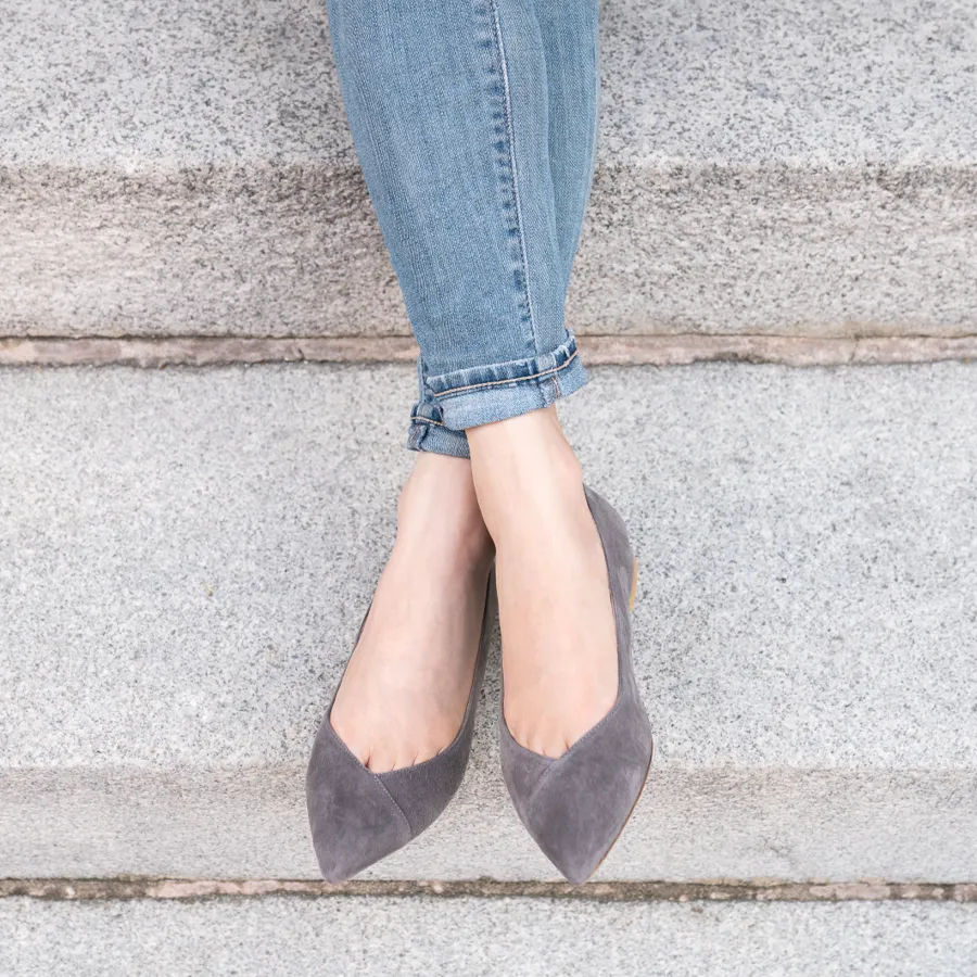 Seize the Gray Suede Flat