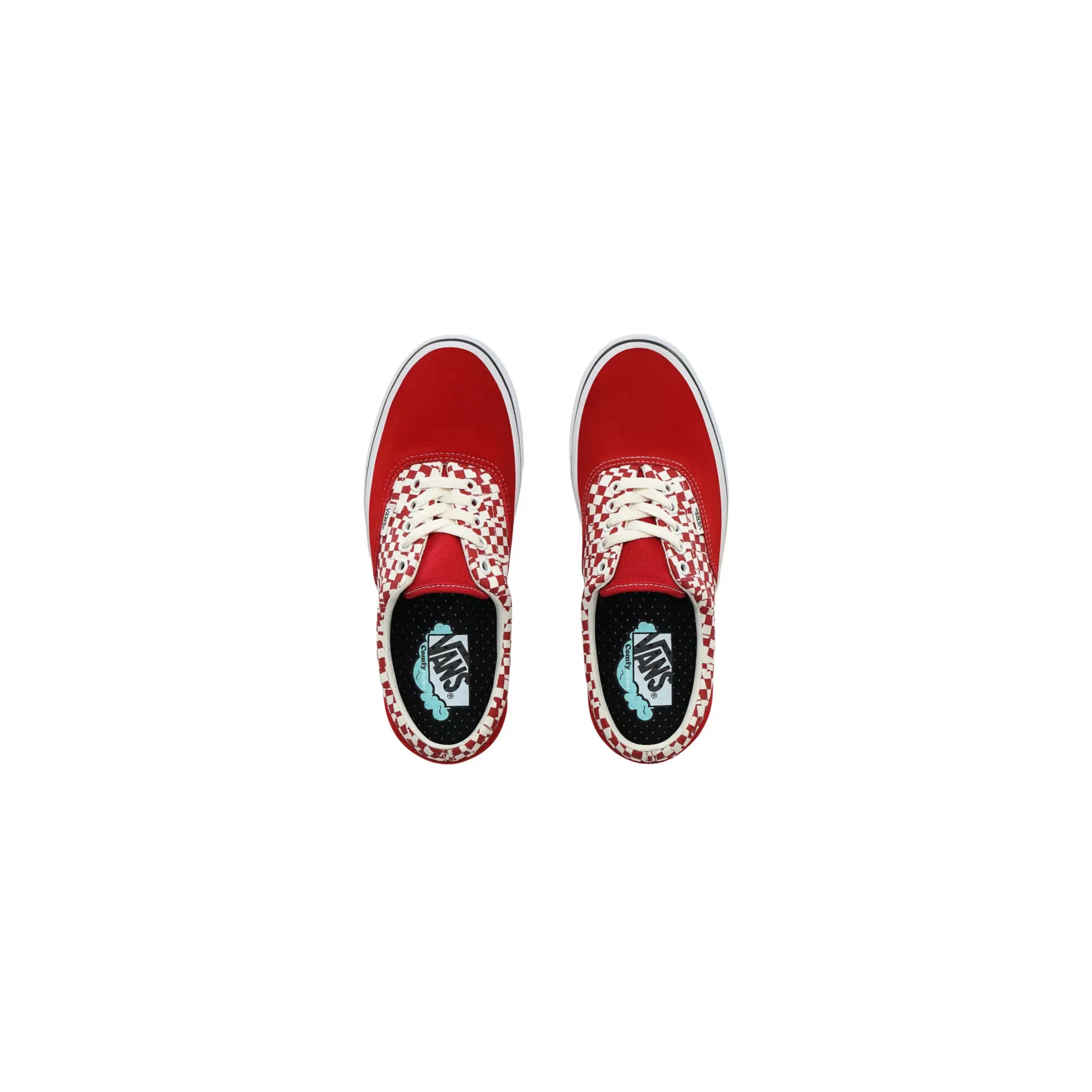 Vans Unisex Tear Check Comfycush Era Shoes - Racing Red / True White