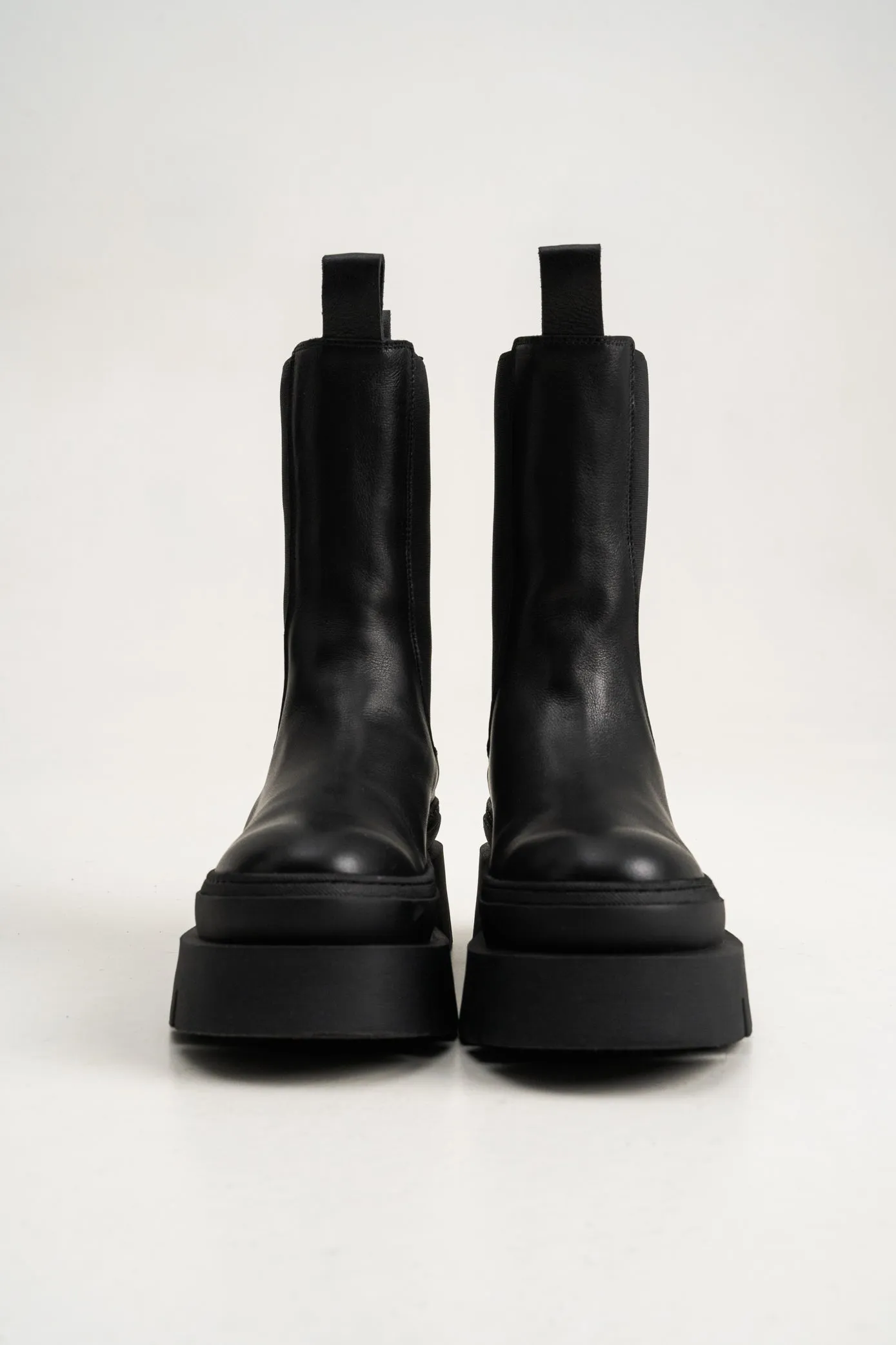 Vitello Black Chunky High Chelsea Boots