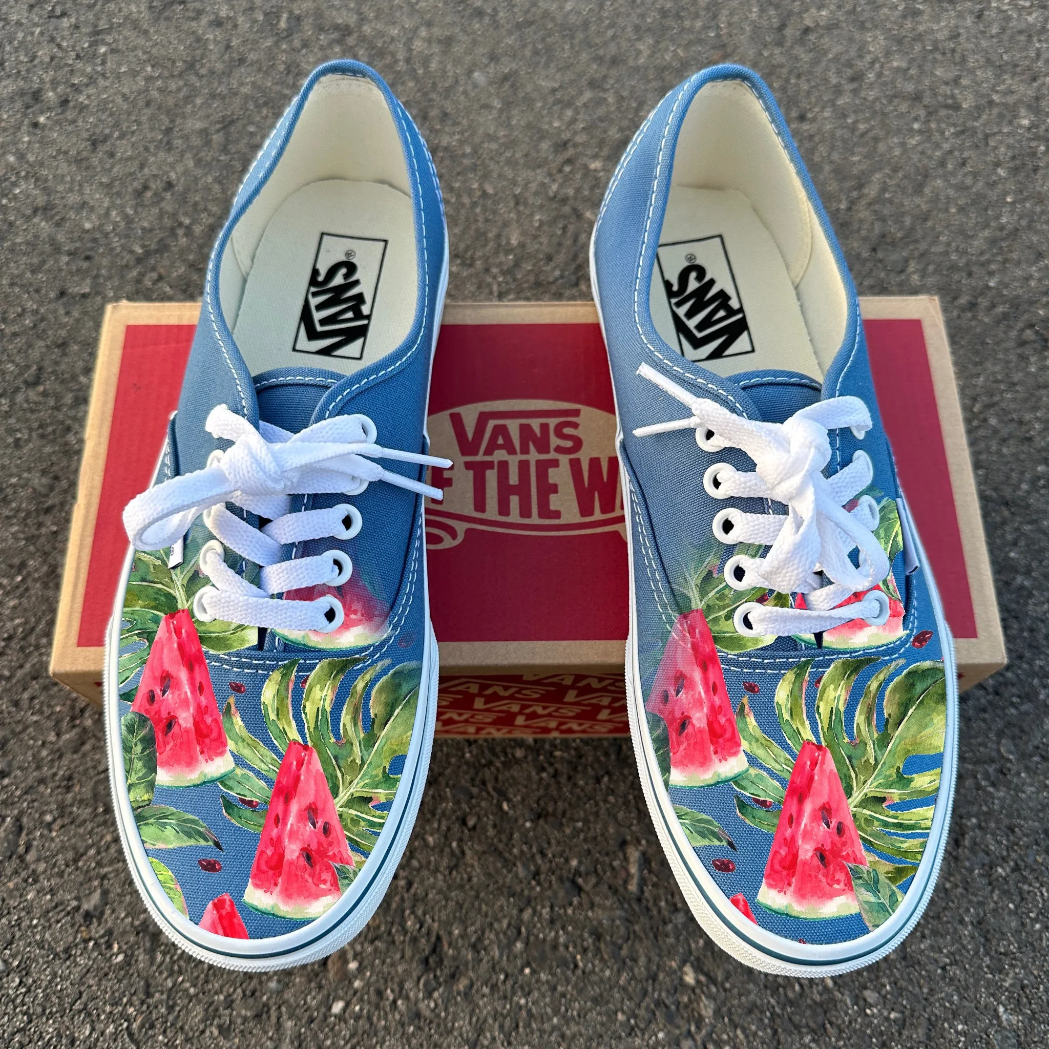 Watermelon Pattern on Navy Authentic Vans