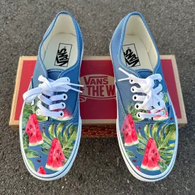 Watermelon Pattern on Navy Authentic Vans