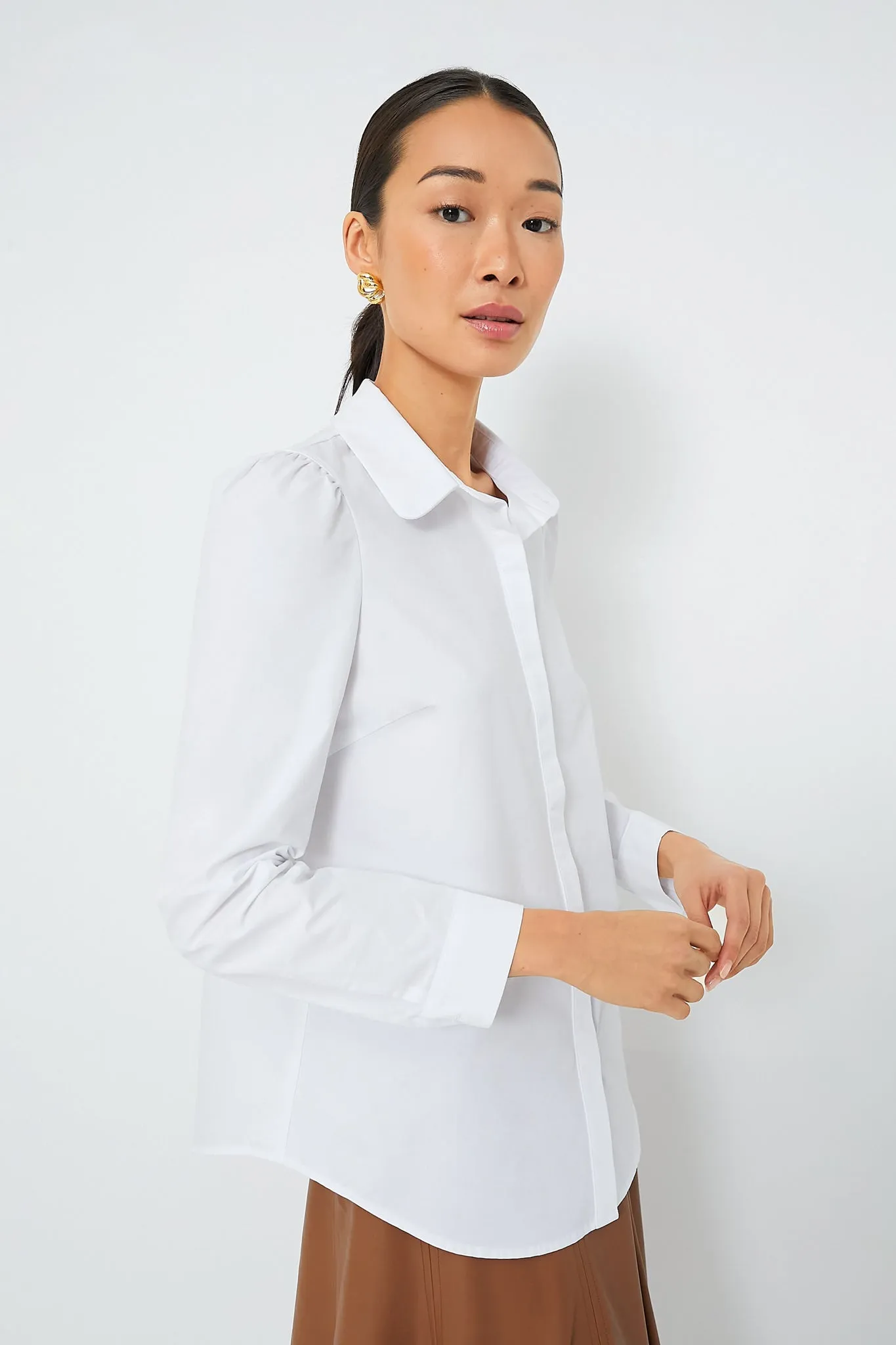 White Penelope Button Down