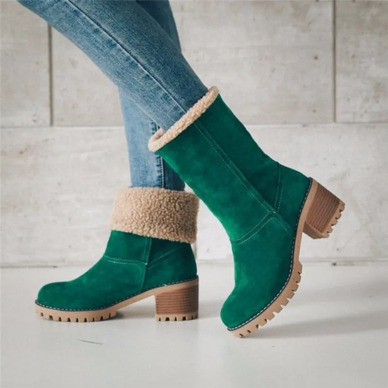 Women Fur Warm Wool Ankle Boot Comfortable Mid Boots