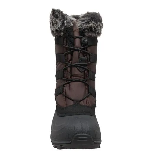 Women's Nylon Winter Brown Leather Boots